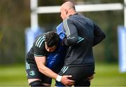 27 March 2023; James Ryan and Rhys Ruddock during a Leinster Rugby squad training session at UCD in Dublin. Photo by Harry Murphy/Sportsfile