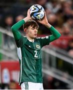 26 March 2023; Conor Bradley of Northern Ireland during the UEFA EURO 2024 Championship Qualifier match between Northern Ireland and Finland at National Stadium at Windsor Park in Belfast. Photo by Ramsey Cardy/Sportsfile