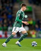 26 March 2023; Conor Bradley of Northern Ireland during the UEFA EURO 2024 Championship Qualifier match between Northern Ireland and Finland at National Stadium at Windsor Park in Belfast. Photo by Ramsey Cardy/Sportsfile
