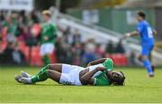 26 March 2023; Bosun Lawal of Republic of Ireland during the Under-21 international friendly match between Republic of Ireland and Iceland at Turners Cross in Cork. Photo by Seb Daly/Sportsfile