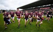 26 March 2023; Galway players, from left, Tomo Culhane, Owen Gallagher, Seán Kelly, Cathal Sweeney, Dessie Conneely and Johnny McGrath depart the team photograph before the Allianz Football League Division 1 match between Galway and Kerry at Pearse Stadium in Galway. Photo by Brendan Moran/Sportsfile
