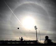 27 March 2023; A general view of a lineout as a a solar halo is seen during the Bank of Ireland Leinster Rugby Schools Junior Cup Final match between St Michael's College and Blackrock College at Energia Park in Dublin. Photo by Harry Murphy/Sportsfile