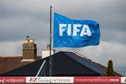 26 March 2023; A FIFA flag is seen during the Under-21 international friendly match between Republic of Ireland and Iceland at Turner's Cross in Cork. Photo by Michael P Ryan/Sportsfile