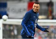 27 March 2023; Kylian Mbappé of France warms up before the UEFA EURO 2024 Championship Qualifier match between Republic of Ireland and France at Aviva Stadium in Dublin. Photo by Eóin Noonan/Sportsfile