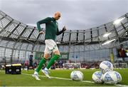 27 March 2023; Will Smallbone of Republic of Ireland warms up before the UEFA EURO 2024 Championship Qualifier match between Republic of Ireland and France at Aviva Stadium in Dublin. Photo by Eóin Noonan/Sportsfile