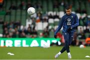 27 March 2023; Kylian Mbappé of France warms up before the UEFA EURO 2024 Championship Qualifier match between Republic of Ireland and France at Aviva Stadium in Dublin. Photo by Michael P Ryan/Sportsfile