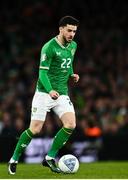 27 March 2023; Mikey Johnston of Republic of Ireland during the UEFA EURO 2024 Championship Qualifier match between Republic of Ireland and France at Aviva Stadium in Dublin. Photo by Eóin Noonan/Sportsfile