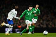 27 March 2023; Mikey Johnston of Republic of Ireland during the UEFA EURO 2024 Championship Qualifier match between Republic of Ireland and France at Aviva Stadium in Dublin. Photo by Eóin Noonan/Sportsfile