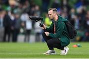 27 March 2023; FAI multimedia executive Matthew Turnbull before the UEFA EURO 2024 Championship Qualifier match between Republic of Ireland and France at Aviva Stadium in Dublin. Photo by Seb Daly/Sportsfile