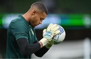 27 March 2023; Republic of Ireland goalkeeper Gavin Bazunu before the UEFA EURO 2024 Championship Qualifier match between Republic of Ireland and France at Aviva Stadium in Dublin. Photo by Seb Daly/Sportsfile