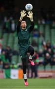 27 March 2023; Republic of Ireland goalkeeper Gavin Bazunu before the UEFA EURO 2024 Championship Qualifier match between Republic of Ireland and France at Aviva Stadium in Dublin. Photo by Seb Daly/Sportsfile