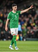 27 March 2023; John Egan of Republic of Ireland during the UEFA EURO 2024 Championship Qualifier match between Republic of Ireland and France at Aviva Stadium in Dublin. Photo by Seb Daly/Sportsfile