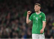 27 March 2023; Dara O'Shea of Republic of Ireland during the UEFA EURO 2024 Championship Qualifier match between Republic of Ireland and France at Aviva Stadium in Dublin. Photo by Seb Daly/Sportsfile