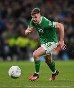 27 March 2023; Evan Ferguson of Republic of Ireland during the UEFA EURO 2024 Championship Qualifier match between Republic of Ireland and France at Aviva Stadium in Dublin. Photo by Seb Daly/Sportsfile