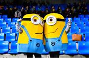 28 March 2023; Sacred Heart supporters Rebecca Fitzgerald, left, and Maebhe Hodges, dressed as Minions, before the Lidl All Ireland Post Primary School Senior ‘A’ Championship Final match between Sacred Heart School in Westport, Mayo, and Loreto St Michael’s in Navan, Meath, at Glennon Brothers Pearse Park in Longford. Photo by Ben McShane/Sportsfile