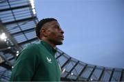 27 March 2023; Chiedozie Ogbene of Republic of Ireland before the UEFA EURO 2024 Championship Qualifier match between Republic of Ireland and France at Aviva Stadium in Dublin. Photo by Stephen McCarthy/Sportsfile
