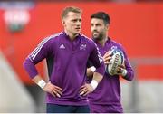 28 March 2023; Mike Haley, left, and Conor Murray during a Munster Rugby squad training session at Thomond Park in Limerick. Photo by Harry Murphy/Sportsfile