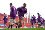 28 March 2023; Jack Crowley during a Munster Rugby squad training session at Thomond Park in Limerick. Photo by Harry Murphy/Sportsfile