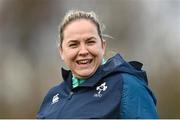 28 March 2023; Backs coach Niamh Briggs during a Ireland Women's Rugby squad training session at IRFU High Performance Centre at the Sport Ireland Campus in Dublin. Photo by Ramsey Cardy/Sportsfile