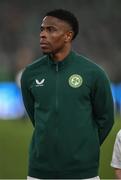 27 March 2023; Chiedozie Ogbene of Republic of Ireland before the UEFA EURO 2024 Championship Qualifier match between Republic of Ireland and France at Aviva Stadium in Dublin. Photo by Stephen McCarthy/Sportsfile