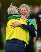 28 March 2023; Ailsa Hughes, right, and Aoife Doyle during a Ireland Women's Rugby squad training session at IRFU High Performance Centre at the Sport Ireland Campus in Dublin. Photo by Ramsey Cardy/Sportsfile