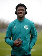 28 March 2023; James Abankwah of Republic of Ireland before the UEFA European Under-19 Championship Elite Round match between Greece and Republic of Ireland at Ferrycarrig Park in Wexford. Photo by Stephen McCarthy/Sportsfile