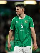 27 March 2023; John Egan of Republic of Ireland during the UEFA EURO 2024 Championship Qualifier match between Republic of Ireland and France at Aviva Stadium in Dublin. Photo by Michael P Ryan/Sportsfile