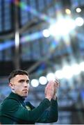 27 March 2023; (EDITOR'S NOTE; This image was created using a special effects camera filter) Dara O'Shea of Republic of Ireland before the UEFA EURO 2024 Championship Qualifier match between Republic of Ireland and France at Aviva Stadium in Dublin. Photo by Eóin Noonan/Sportsfile