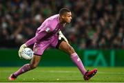 27 March 2023; Republic of Ireland goalkeeper Gavin Bazunu during the UEFA EURO 2024 Championship Qualifier match between Republic of Ireland and France at Aviva Stadium in Dublin. Photo by Eóin Noonan/Sportsfile