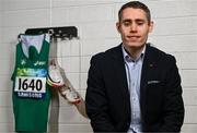 29 March 2023; Paralympic legend Jason Smyth poses for a portrait  at the Sport Ireland Institute in Dublin after announcing his retirement from 100m and 200m athletics as a 6 time Paralympic  gold medalist and world record holder in the in the T13 classification. Photo by Harry Murphy/Sportsfile