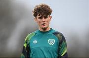 28 March 2023; Kevin Zefi of Republic of Ireland before the UEFA European Under-19 Championship Elite Round match between Greece and Republic of Ireland at Ferrycarrig Park in Wexford. Photo by Stephen McCarthy/Sportsfile