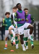 28 March 2023; James Abankwah of Republic of Ireland before the UEFA European Under-19 Championship Elite Round match between Greece and Republic of Ireland at Ferrycarrig Park in Wexford. Photo by Stephen McCarthy/Sportsfile