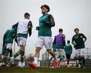 28 March 2023; Kevin Zefi of Republic of Ireland before the UEFA European Under-19 Championship Elite Round match between Greece and Republic of Ireland at Ferrycarrig Park in Wexford. Photo by Stephen McCarthy/Sportsfile