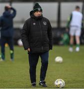 28 March 2023; Republic of Ireland coach Mick Neville before the UEFA European Under-19 Championship Elite Round match between Greece and Republic of Ireland at Ferrycarrig Park in Wexford. Photo by Stephen McCarthy/Sportsfile