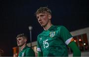28 March 2023; Oisin Gallagher of Republic of Ireland during the UEFA European Under-19 Championship Elite Round match between Greece and Republic of Ireland at Ferrycarrig Park in Wexford. Photo by Stephen McCarthy/Sportsfile
