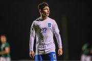 28 March 2023; Konstantinos Gkoumas of Greece during the UEFA European Under-19 Championship Elite Round match between Greece and Republic of Ireland at Ferrycarrig Park in Wexford. Photo by Stephen McCarthy/Sportsfile