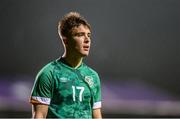 28 March 2023; Thomas Lonergan of Republic of Ireland during the UEFA European Under-19 Championship Elite Round match between Greece and Republic of Ireland at Ferrycarrig Park in Wexford. Photo by Stephen McCarthy/Sportsfile