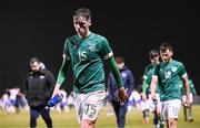 28 March 2023; Oisin Gallagher of Republic of Ireland after the UEFA European Under-19 Championship Elite Round match between Greece and Republic of Ireland at Ferrycarrig Park in Wexford. Photo by Stephen McCarthy/Sportsfile