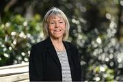 30 March 2023; Linda Gorman sits for a portrait during the Ireland Women's National Team 50-Year Celebrations Announcement at Merrion Square in Dublin. Photo by Seb Daly/Sportsfile