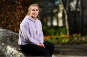 30 March 2023; Ellen Molloy sits for a portrait during the Ireland Women's National Team 50-Year Celebrations Announcement at Merrion Square in Dublin. Photo by Seb Daly/Sportsfile
