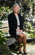 30 March 2023; Linda Gorman sits for a portrait during the Ireland Women's National Team 50-Year Celebrations Announcement at Merrion Square in Dublin. Photo by Seb Daly/Sportsfile