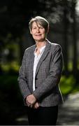 30 March 2023; Sue Hayden stands for a portrait during the Ireland Women's National Team 50-Year Celebrations Announcement at Merrion Square in Dublin. Photo by Seb Daly/Sportsfile