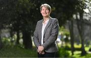 30 March 2023; Sue Hayden stands for a portrait during the Ireland Women's National Team 50-Year Celebrations Announcement at Merrion Square in Dublin. Photo by Seb Daly/Sportsfile