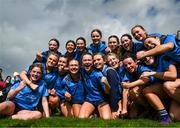 30 March 2023; Convent of Mercy Roscommon captain Aisling Hanly, centre, and team mates celebrate after the Lidl All Ireland Post Primary School Senior ‘B’ Championship Final match between Convent of Mercy, Roscommon and Mercy Mounthawk, Kerry, at MacDonagh Park in Nenagh, Tipperary. Photo by David Fitzgerald/Sportsfile