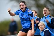 30 March 2023; Ellen Beisty of Convent of Mercy Roscommon celebrates a score from the sideline during the Lidl All Ireland Post Primary School Senior ‘B’ Championship Final match between Convent of Mercy, Roscommon and Mercy Mounthawk, Kerry, at MacDonagh Park in Nenagh, Tipperary. Photo by David Fitzgerald/Sportsfile