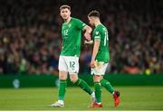 27 March 2023; Nathan Collins, left, and Jayson Molumby of Republic of Ireland during the UEFA EURO 2024 Championship Qualifier match between Republic of Ireland and France at Aviva Stadium in Dublin. Photo by Stephen McCarthy/Sportsfile