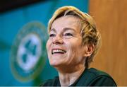 31 March 2023; Manager Vera Pauw during a Republic of Ireland women squad announcement at the FAI Headquarters in Abbotstown, Dublin. Photo by Seb Daly/Sportsfile
