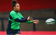 31 March 2023; Grace Moore during the Ireland Women's Rugby captain's run at Musgrave Park in Cork. Photo by Eóin Noonan/Sportsfile
