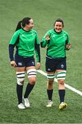 31 March 2023; Nichola Fryday, left, and Hannah O’Connor during the Ireland Women's Rugby captain's run at Musgrave Park in Cork. Photo by Eóin Noonan/Sportsfile