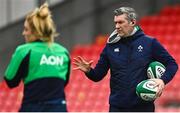 31 March 2023; Head Coach Greg McWilliams during the Ireland Women's Rugby captain's run at Musgrave Park in Cork. Photo by Eóin Noonan/Sportsfile